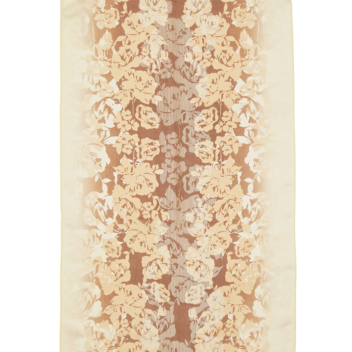 Ashiya Bijou 日本製 シルクスカーフ シルク100% 大判 長方形 45*160cm 横浜スカーフ シフォン バラ ローズ 花柄 ブラウンガーデン |芦屋の「本物の上質さ」をライフスタイルに。