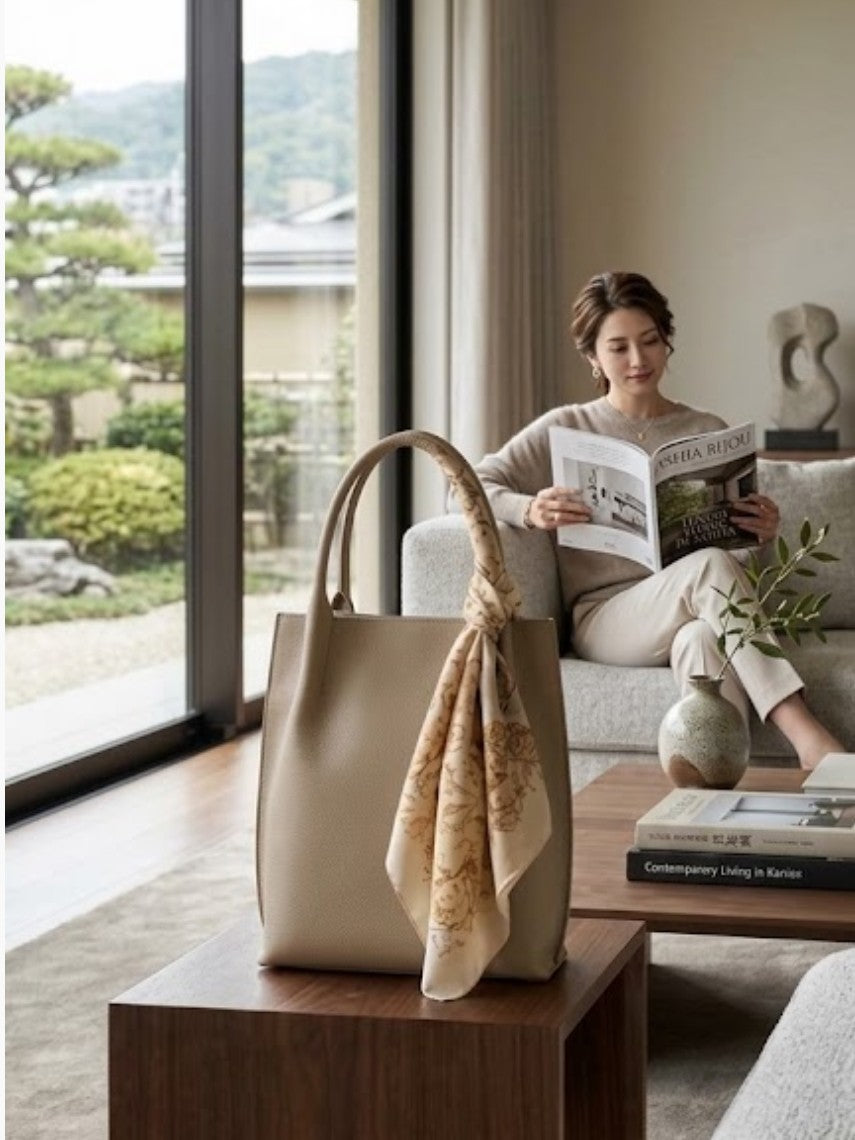 バッグにひとさじの華やかさを。スカーフで楽しむ秋のアレンジ
